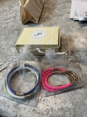 Set: Blue, Gold & Hot Pink Bracelets pLUNDER design